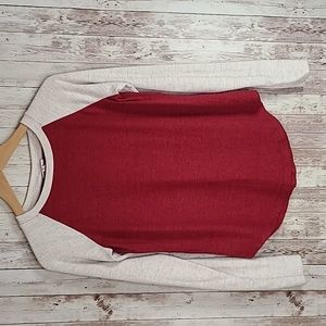 SO Knit Baseball Style Long Sleeve Top